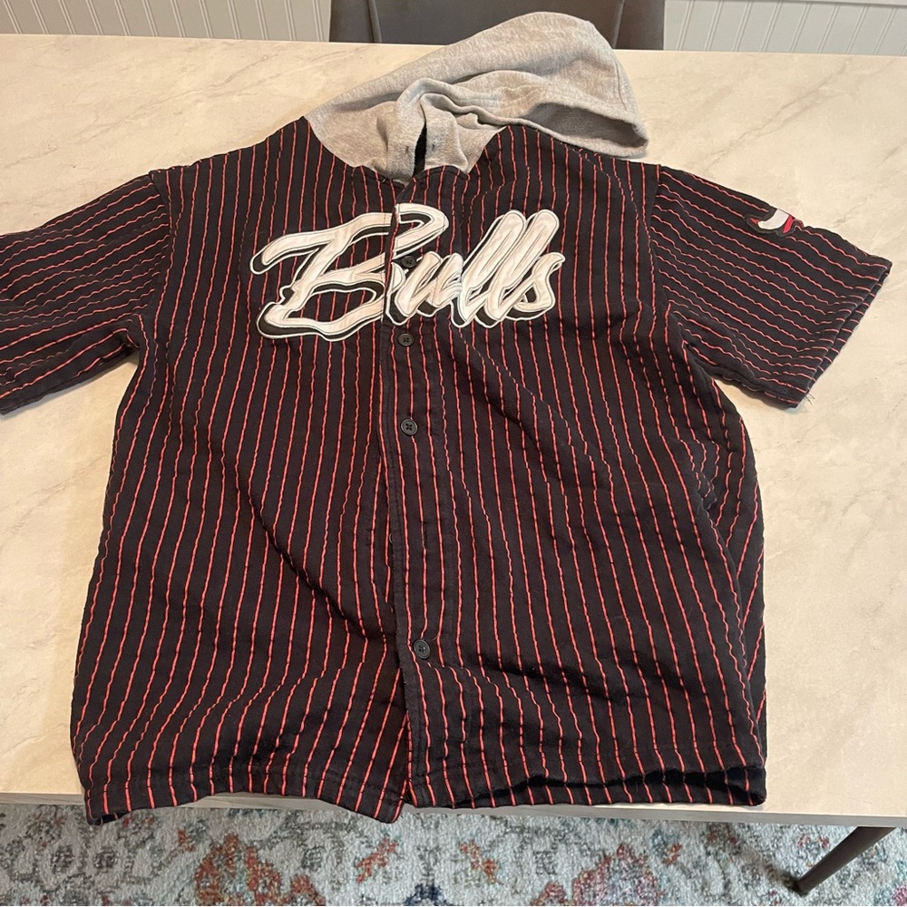 NBA Bulls Black and Red Jersey Shirt